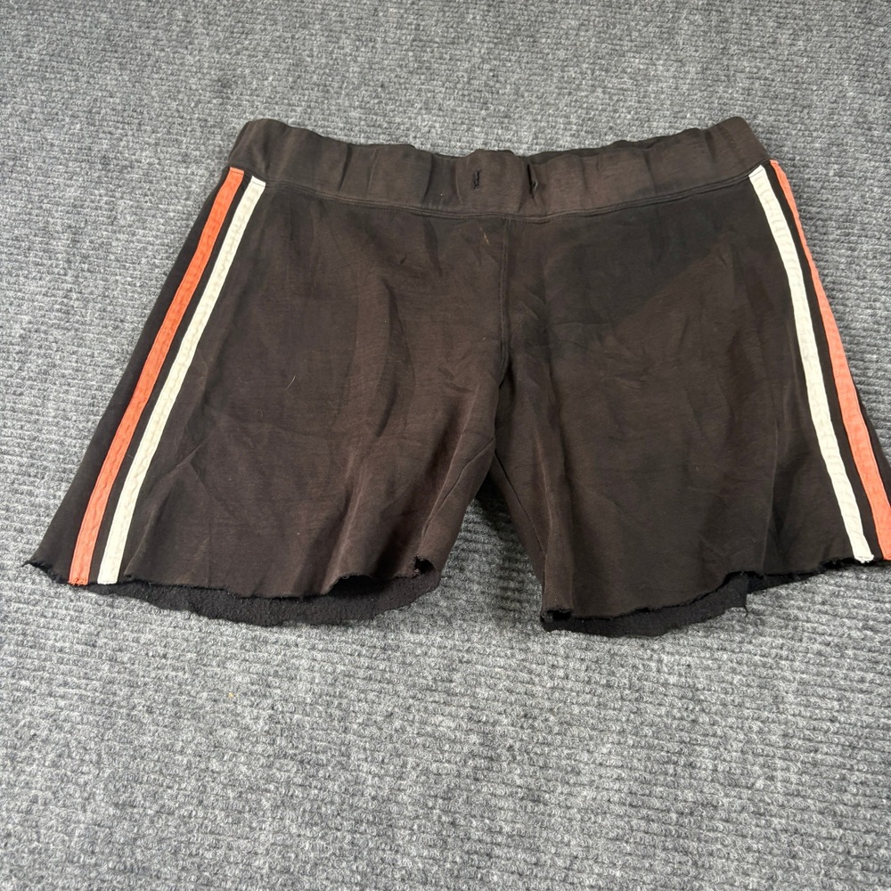 Harley Davidson Womens Black Side Stripe Raw Hem Fleece Sweat Shorts Size L